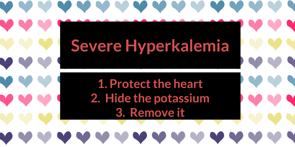 34: Severe hyperkalemia treatment – protect the heart, hide the potassium, remove it